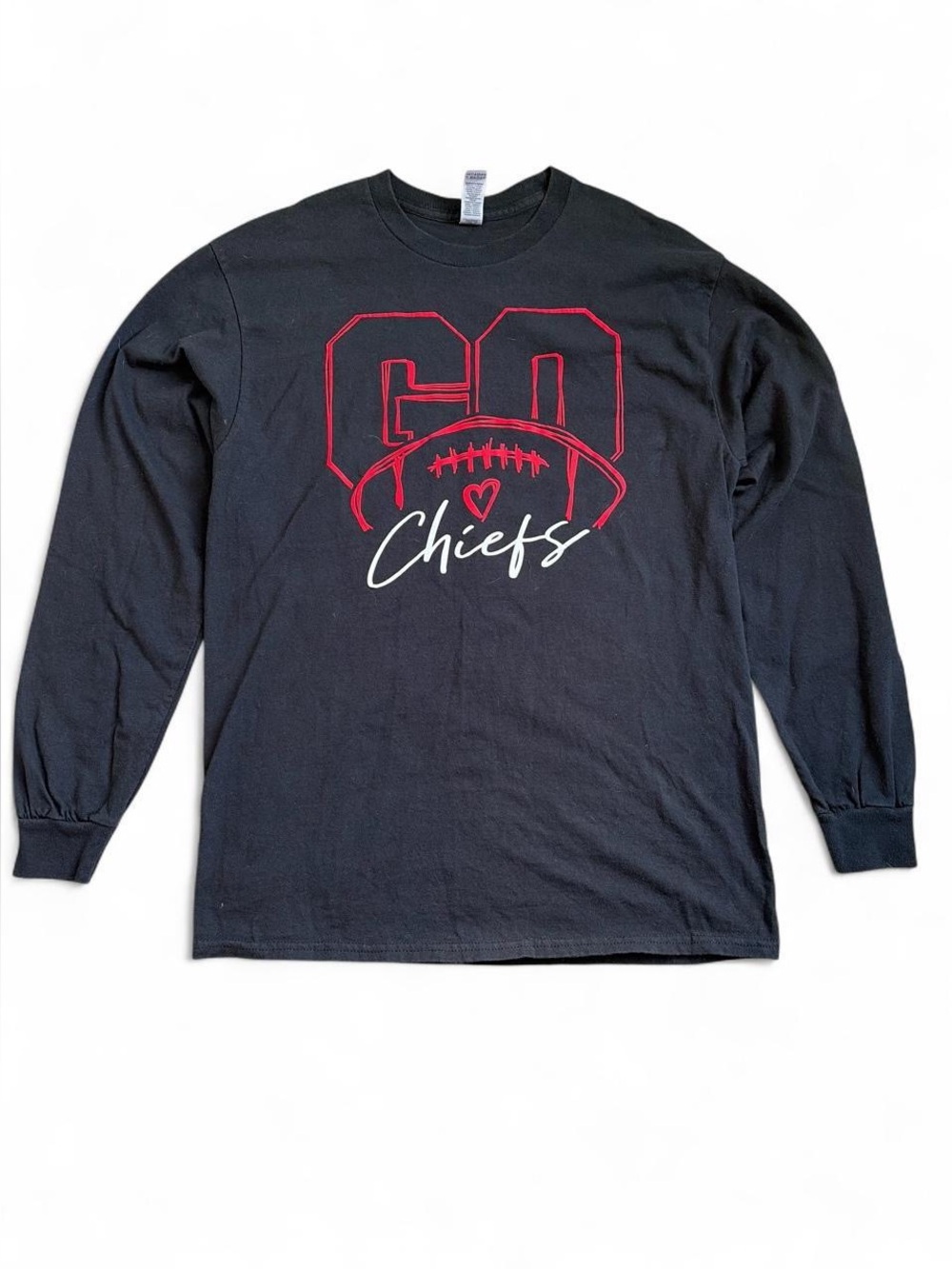 Gildan Black Long-Sleeve 'Go Chiefs' Graphic Tee